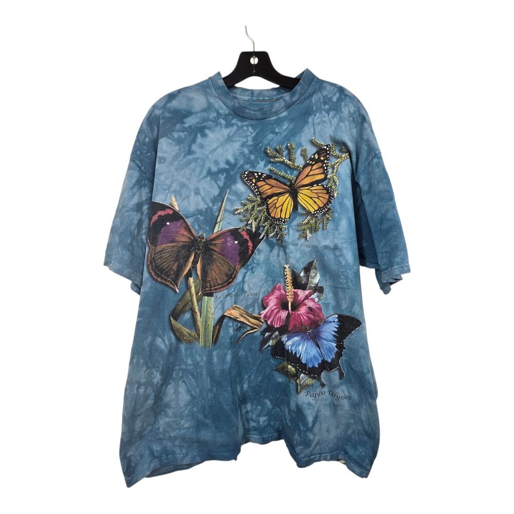 Vintage 2001 The Mountain Butterflies Shirt Womens XXL Blue Cotton Y2K USA